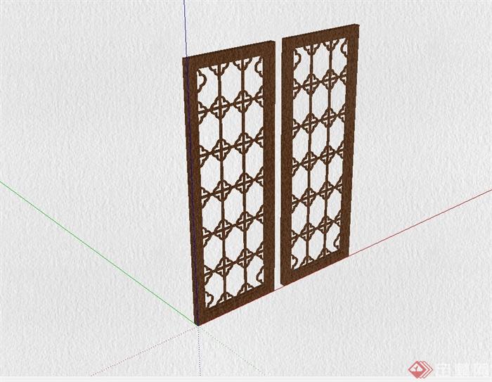 现代中式风格详细的窗子设计su模型(2)