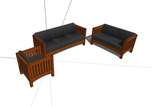 现代中式家具沙发椅子设计SU(草图大师)模型