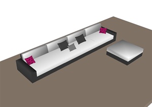 现代客厅的沙发设计SU(草图大师)模型