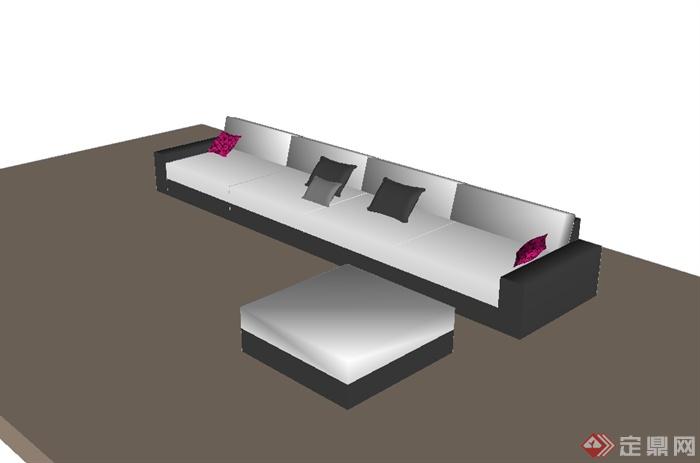 现代客厅的沙发设计su模型(2)