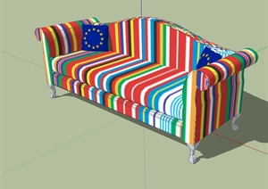 现代室内客厅沙发SU(草图大师)模型