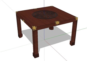 现代中式风格方桌设计SU(草图大师)模型