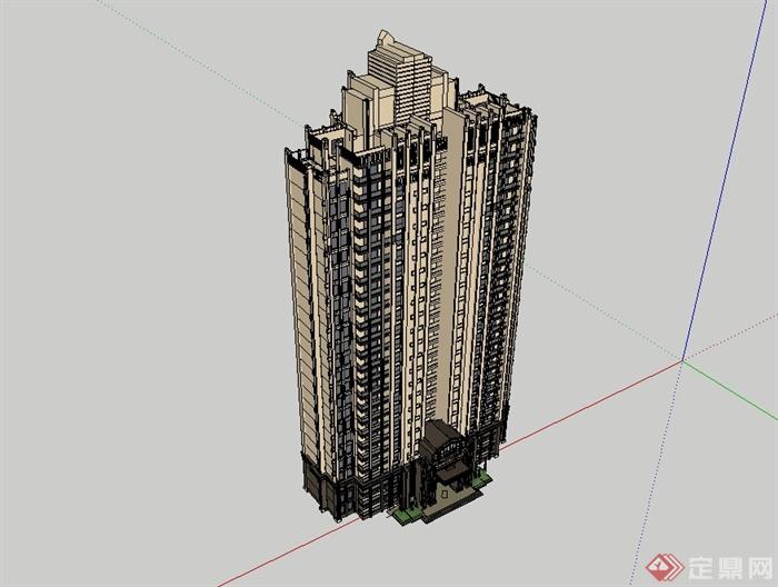 某高档住宅小区全套建筑设计cad及su模型资料(4)