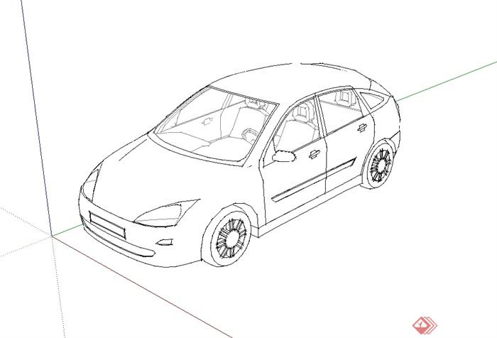 汽车无材质贴图设计su模型(1)