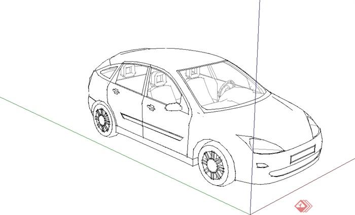 汽车无材质贴图设计su模型(2)