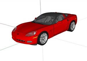 红色完整的详细跑车设计SU(草图大师)模型