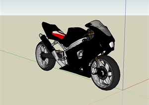 详细完整的摩托车设计SU(草图大师)模型