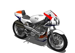 摩托车详细完整设计SU(草图大师)模型