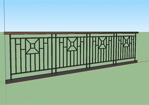 现代铁艺围栏扶手设计SU(草图大师)模型