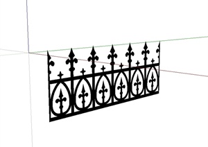 现代铁栏杆详细设计SU(草图大师)模型