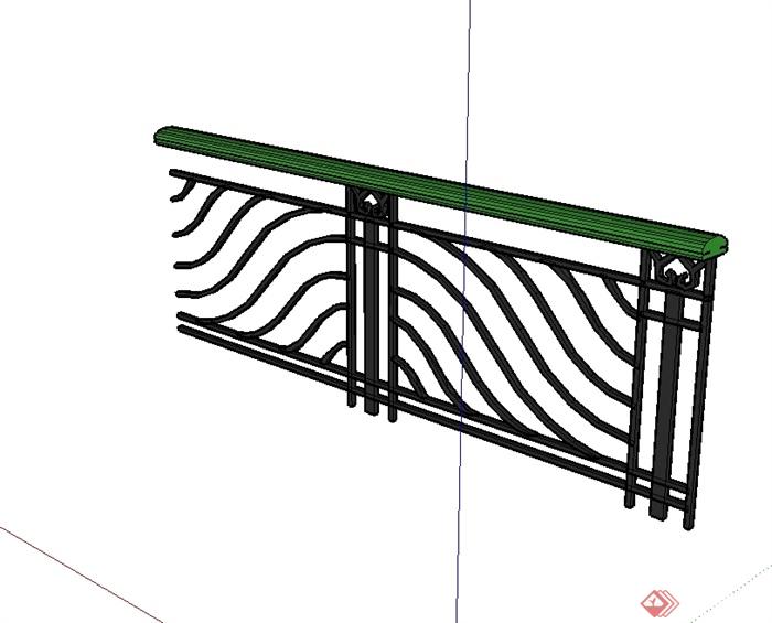现代风格独特的栏杆su模型(2)
