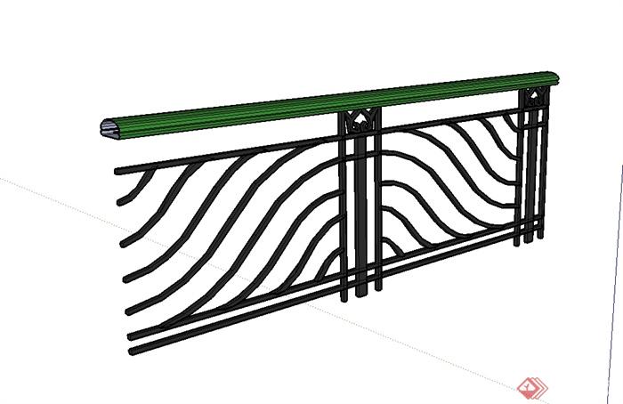 现代风格独特的栏杆su模型(3)
