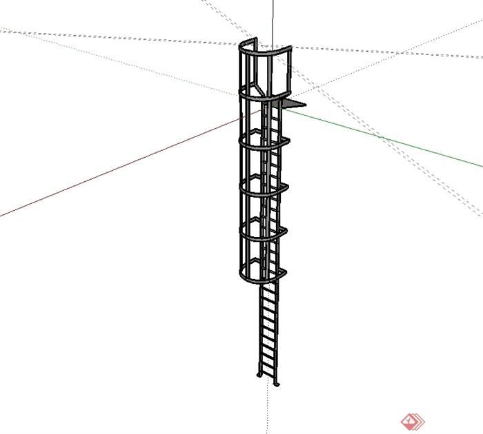 铁艺建筑楼梯su模型(1)