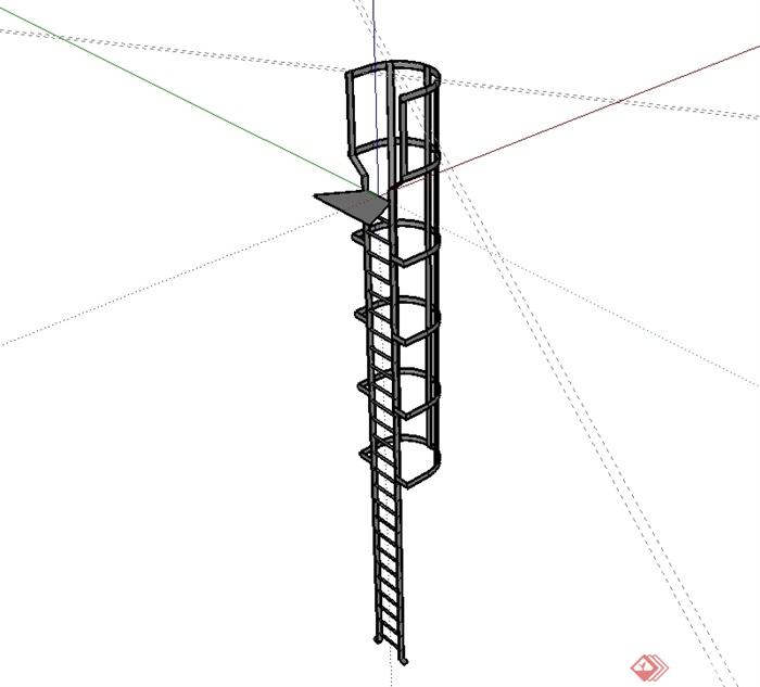 铁艺建筑楼梯su模型(3)