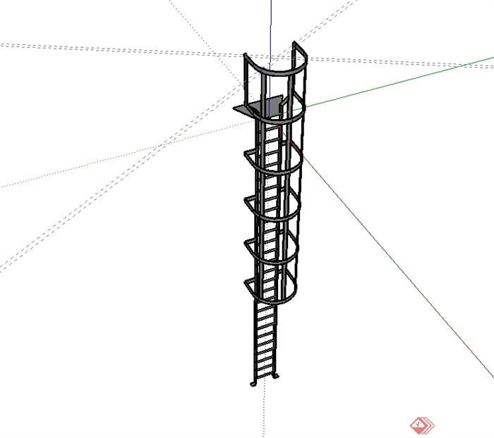 铁艺建筑楼梯su模型(2)