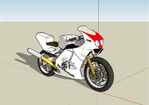 详细完整的摩托车SU(草图大师)模型