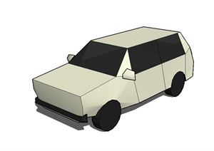 一辆简单的有材质无贴图的汽车设计SU(草图大师)模型