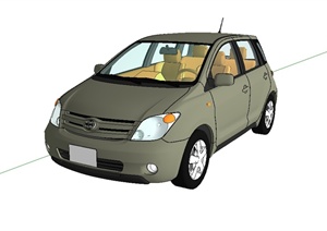 一辆家用汽车车子设计SU(草图大师)模型