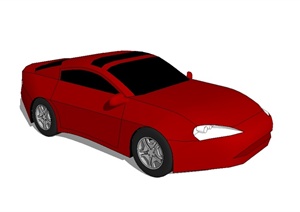 某红色的详细车子设计SU(草图大师)模型