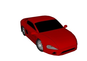 一辆红色跑车设计SU(草图大师)模型