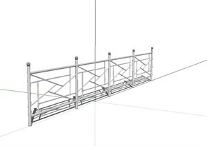 现代风格铁艺围栏护栏设计SU(草图大师)模型