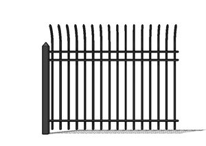 现代风格详细的铁栏杆设计SU(草图大师)模型