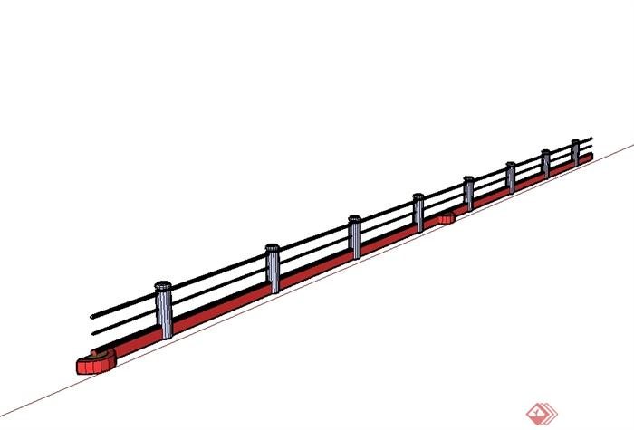 现代风格护栏栏杆设计su模型(2)