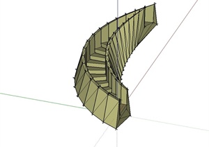 现代风格建筑楼梯独特设计SU(草图大师)模型