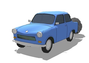 一辆小汽车详细设计SU(草图大师)模型