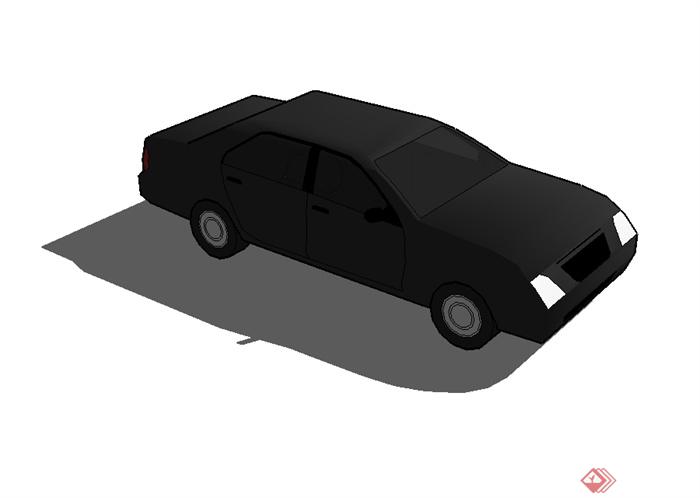 黑色的轿车设计su模型(2)