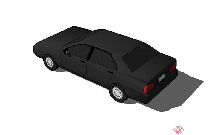 黑色的轿车设计su模型(3)