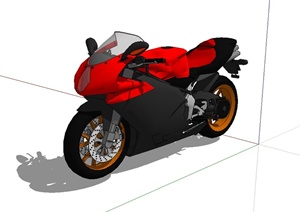 摩托车完整详细设计SU(草图大师)模型