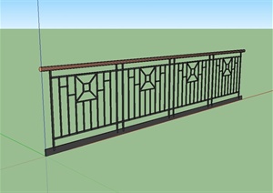 现代风格详细的铁围栏杆设计SU(草图大师)模型