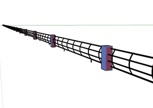 现代风格铁围栏栏杆设计SU(草图大师)模型