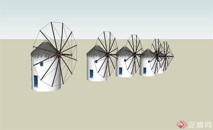 27种风车详细设计su模型(4)