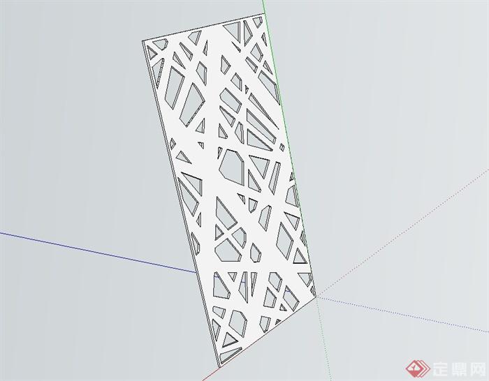 现代金属镂空装饰板设计su模型(2)