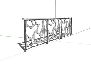 某现代风格详细的铁围栏设计SU(草图大师)模型