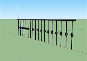 现代风格独特的铁艺围栏设计SU(草图大师)模型
