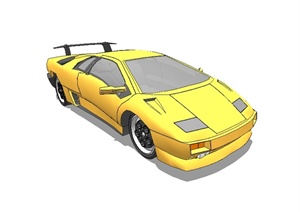 黄色的兰博基尼跑车设计SU(草图大师)模型