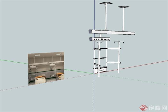 医疗设备桥架设计su模型(3)