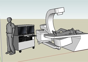 C 臂医疗设备设计SU(草图大师)模型
