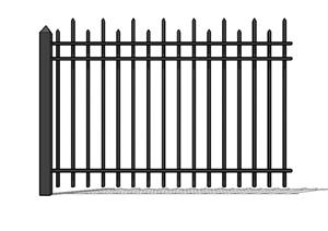 现代风格详细的铁艺栏杆围栏SU(草图大师)模型