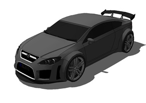 一辆黑色的汽车详细设计SU(草图大师)模型