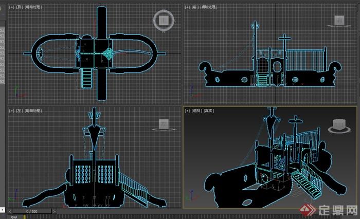 海盗船游乐设施设计3d模型(2)