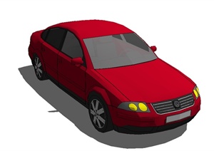 红色大众轿车设计SU(草图大师)模型