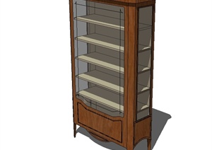 现代风格详细的室内木质装饰柜设计SU(草图大师)模型