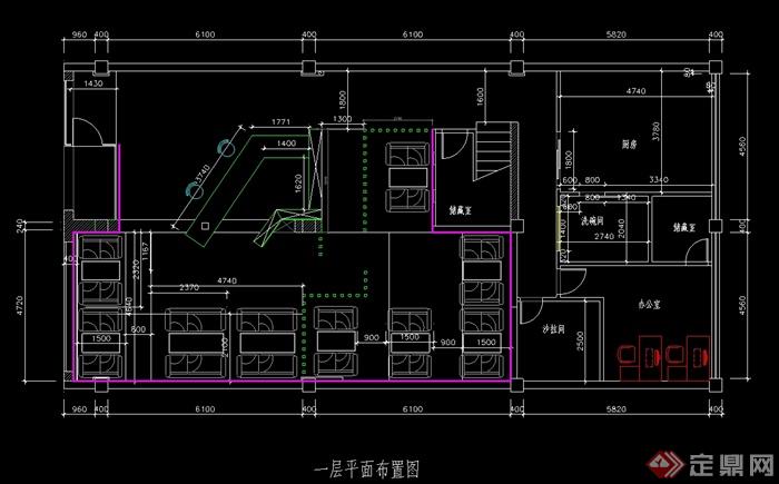 现代中式风格详细的一套茶楼室内CAD施工图(1)