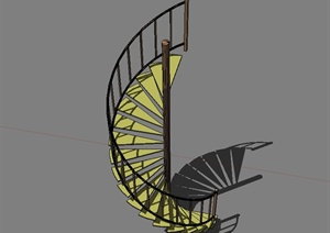 现代风格详细室内楼梯设计SU(草图大师)模型
