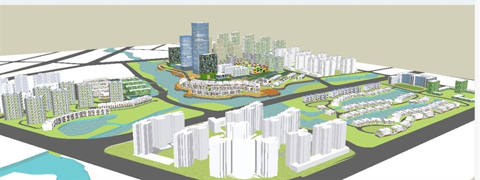 城市CBD新城区综合规划方案SU模型(2)
