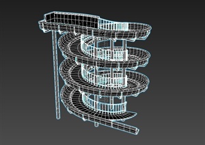 某现代风格游乐滑梯设计3d模型